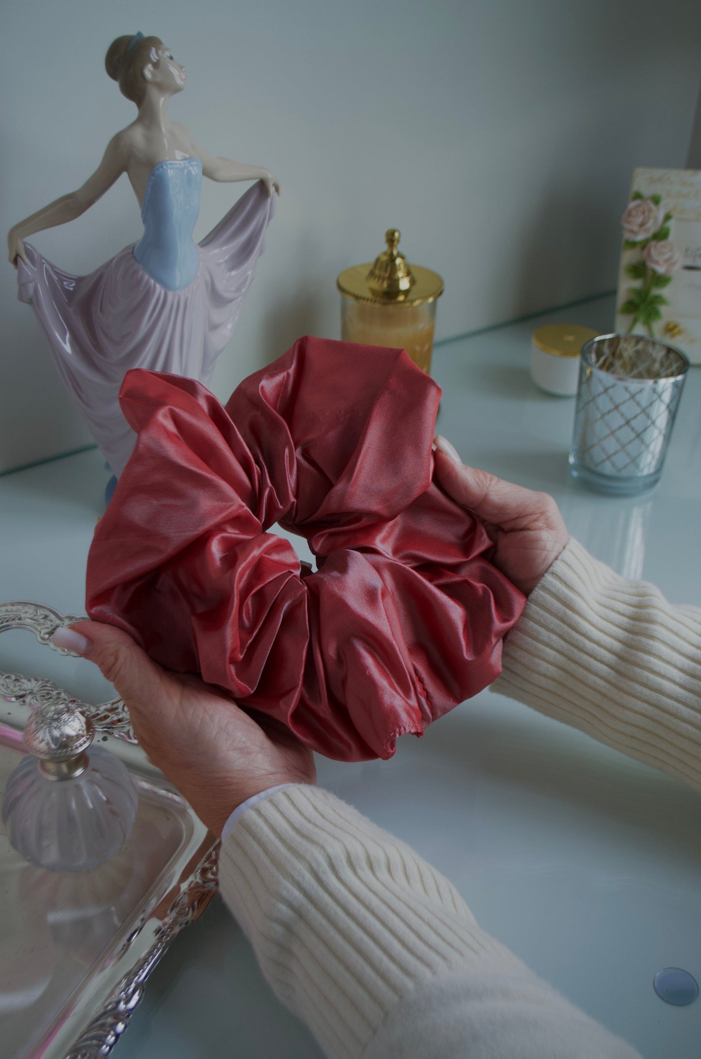 Shiny Red X-Large Scrunchie