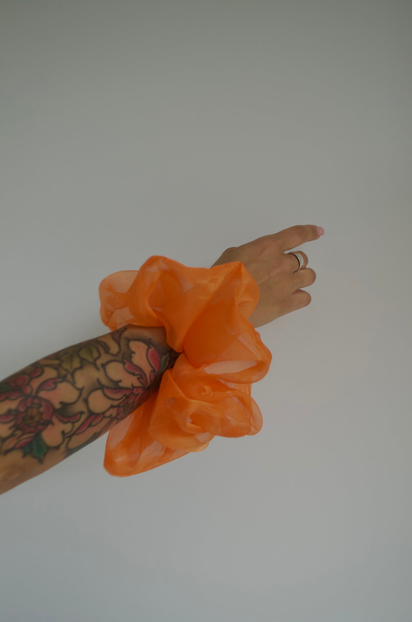 Flowy Orange Large Scrunchie