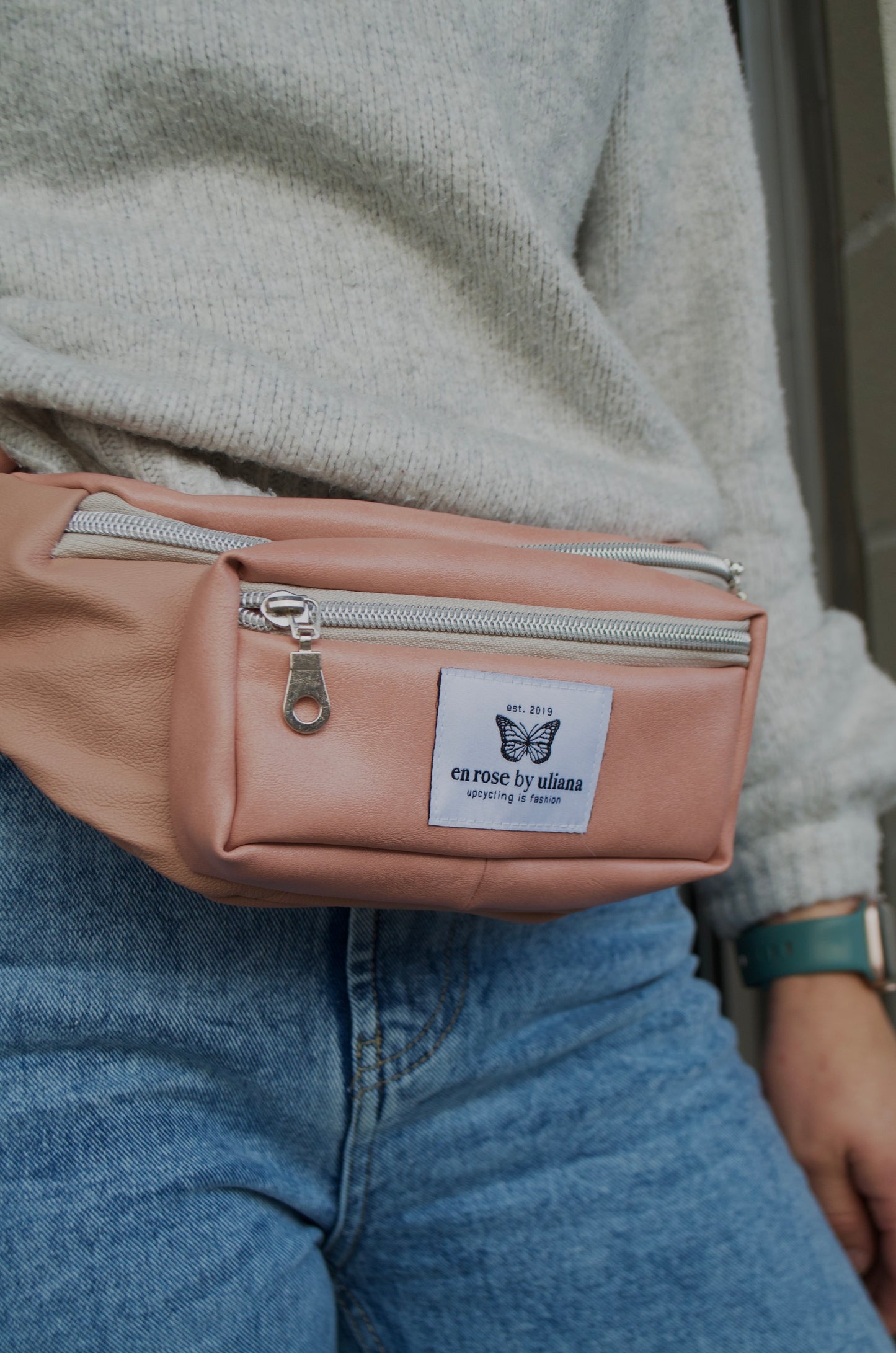 Pink Leathery Fanny Pack