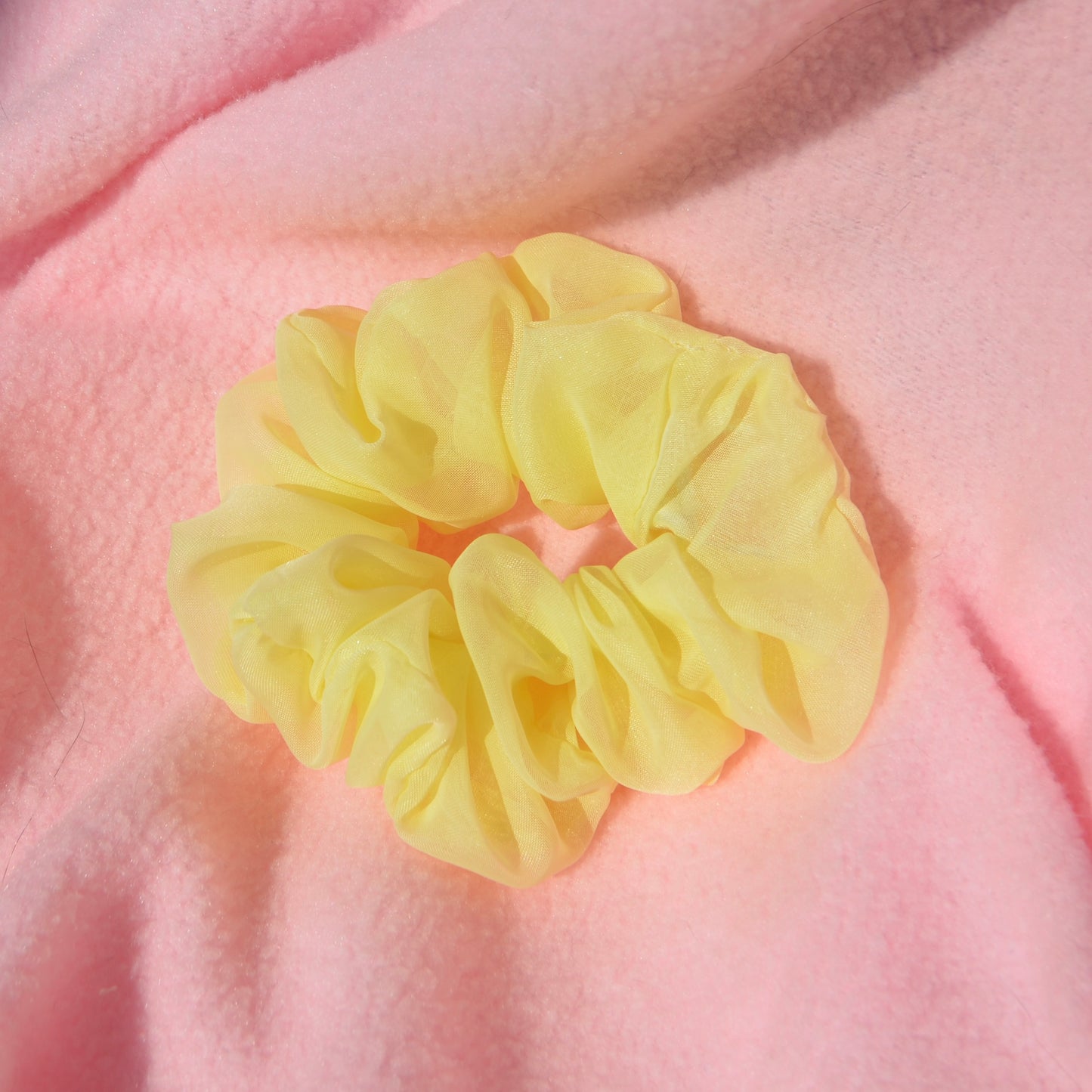 Flowy Yellow Medium Scrunchie