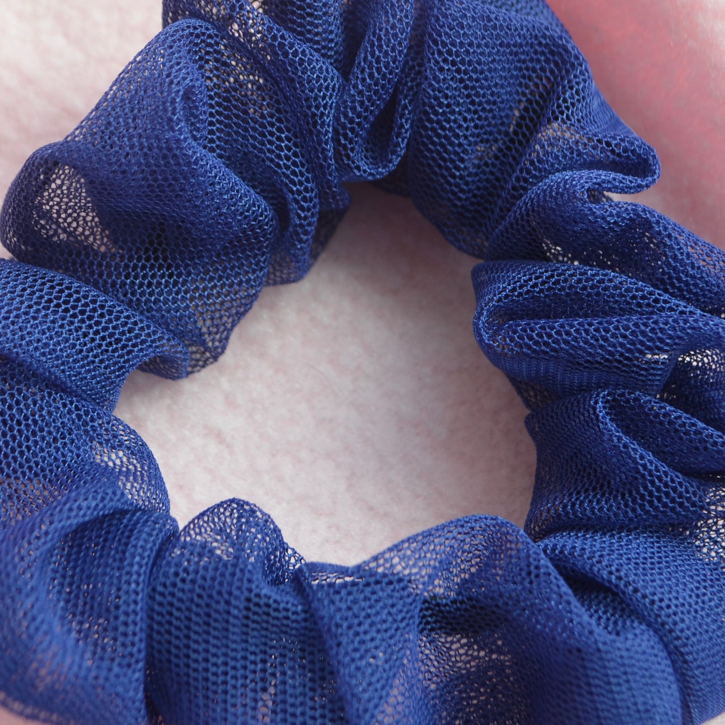 Blue Fish Net Medium Scrunchie