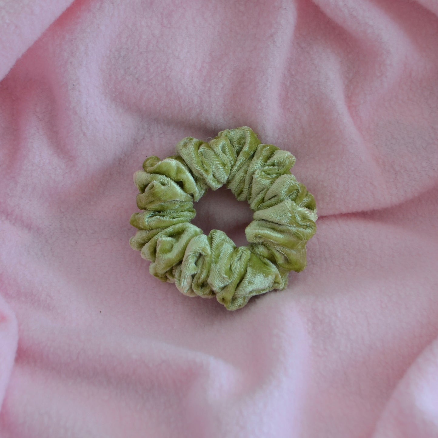 Green Velvet Medium Scrunchie