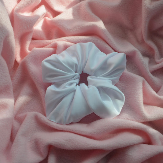 Shiny White X-Large Scrunchie